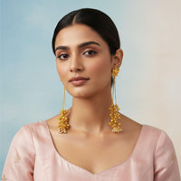 Dhirish International Trendy Peacock And Ghungroo Kashmiri Dangler Earrings 