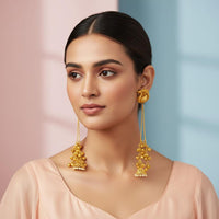 Dhirish International Trendy Peacock And Ghungroo Kashmiri Dangler Earrings 