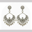 Dhirish International Heritage Oxidised Plated Pearl Dangler Earrings