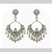 Dhirish International Heritage Oxidised Plated Pearl Dangler Earrings