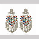 Dhirish International Heritage Oxidised Plated Meenakari Dangler Earrings