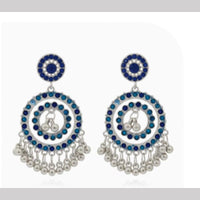 Dhirish International Heritage Oxidised Plated Pearl Dangler Earrings