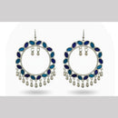 Dhirish International Heritage Oxidised Plated Pearl Dangler Earrings