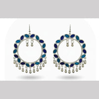 Dhirish International Heritage Oxidised Plated Pearl Dangler Earrings