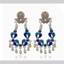 Dhirish International Heritage Oxidised Plated Meenakari Dangler Earrings