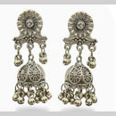 Dhirish International Heritage Oxidised Plated Pearl Jhumki Earrings