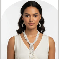Dhirish International Pearl Necklace With Earrings