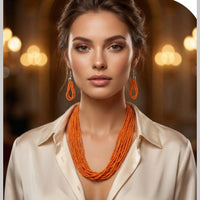 Dhirish International Pearl Necklace With Earrings
