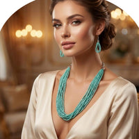 Dhirish International Pearl Necklace With Earrings