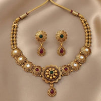 Dhirish International Pota Stone Designer Necklace Set for Women