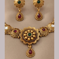 Dhirish International Pota Stone Designer Necklace Set for Women