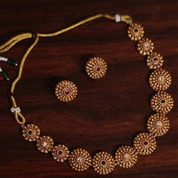 Dhirish International Pota Stone Designer Necklace Set for Women