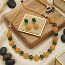 Dhirish International Pota Stone Designer Necklace Set for Women