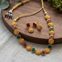 Dhirish International Pota Stone Designer Necklace Set for Women