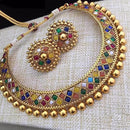 Dhirish International Pota Stone Designer Necklace Set for Women