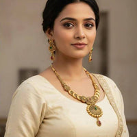 Dhirish International Pota Stone Designer Necklace Set for Women