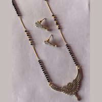Dhirish International Beautiful Austrian Stone And Balack Beads Mangalsutra
