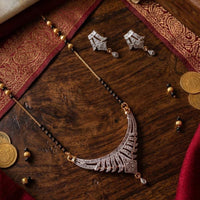 Dhirish International Beautiful Austrian Stone And Balack Beads Mangalsutra