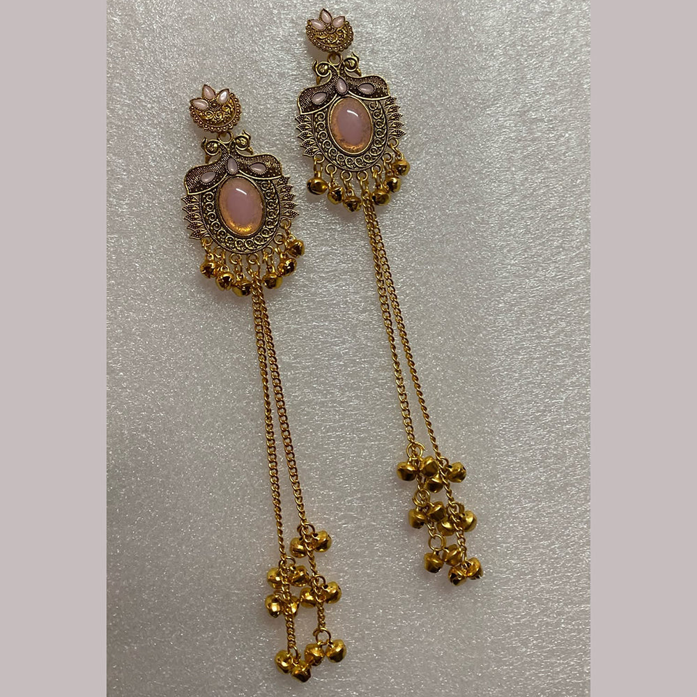 Dhirish International Pota Stone And Pearl Kashmiri Designer Dangler Earrings