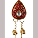 Dhirish International Pota Stone And Pearl Kashmiri Designer Jhumkis Earrings