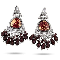 Dhirish International Premium Crystal Stone And Beads Dangler Earrings