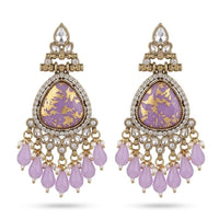 Dhirish International Premium Crystal Stone And Beads Dangler Earrings