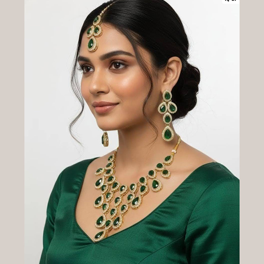 Dhirish International Graceful Crystal Stone Necklace Set 