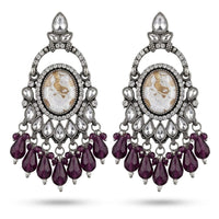 Dhirish International Stylish Kundan Stone And Beads Dangler Earrings