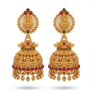 Dhirish International Premium Festive Pota Stone And Pearl Temple Jhumki Earrings