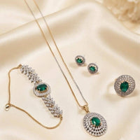 Dhirish International Elegant Ensemble American Diamond Combo Set