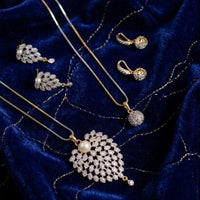 Dhirish International Austrian Stone Chain Pendant Set