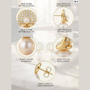 Dhirish International Party Wear Austrian Stone Pearl Stud Earrings