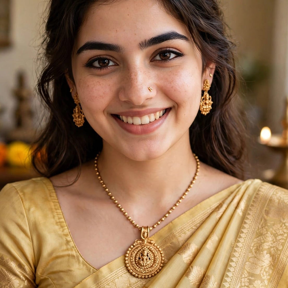 Dhirish International Traditional Temple Chain Pendant Set