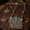 Dhirish International Statement Oxidised Plated Long Necklace Set 