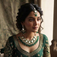Dhirish International Designer Kundan Stone And Beads Necklace Set for Women