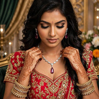 Dhirish International Royal American Diamond Necklace Jewellery Set