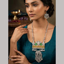 Dhirish International Statement 2 Tone Plated Elephant Motif Long Necklace Set 