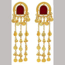 Dhirish International Classic Pota Stone And Pearl Kashmiri Dangler Earrings