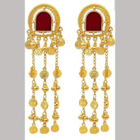 Dhirish International Classic Pota Stone And Pearl Kashmiri Dangler Earrings