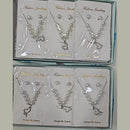 BN Silver Plated Austrian Stone And Pearl Chain Pendant