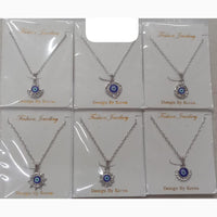BN Assorted Design Austrian Stone And Evil Eye Chain Pendant