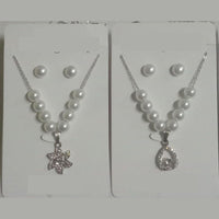 BN Assorted Design Austrian Stone And Pearls Chain Pendant