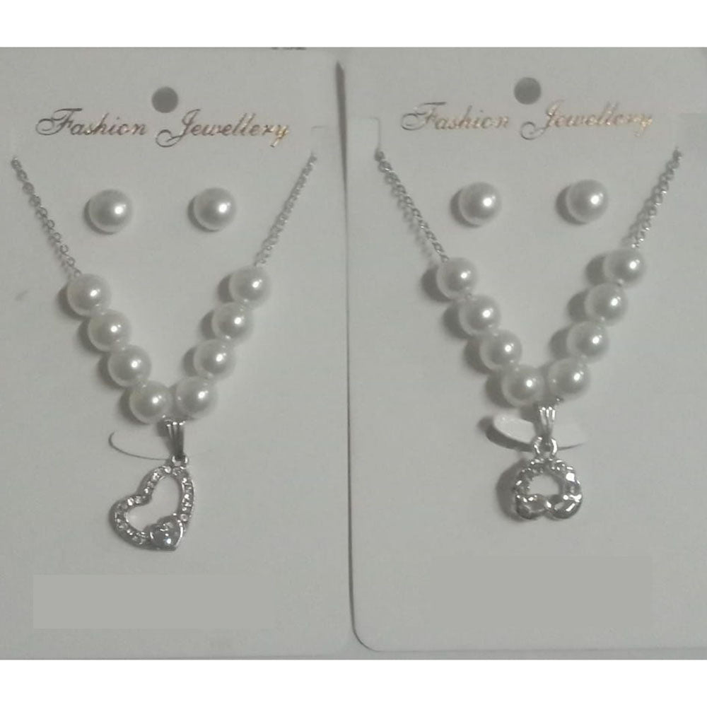 BN Assorted Design Austrian Stone And Pearls Chain Pendant