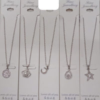 BN Assorted Design Austrian Stone And Pearls Chain Pendant