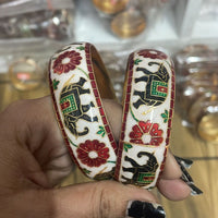 Pusti Art & Craft Designer Gold Plated Meenakari Bangles Set