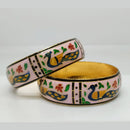 Pusti Art & Craft Designer Gold Plated Meenakari Bangles Set