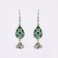 Pusti Art & Craft Royal Enamel And Ghugnroo Dangler Earrings (Assorted Color)