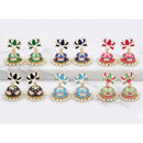 Pusti Art & Craft Traditional Meenakari Pearl Jhumki Earrings (Assorted Color)