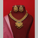 Dhiraj Sales Gold Plated Pota Stone Pearl And Beads Necklace Set