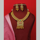 Dhiraj Sales Gold Plated Pota Stone Pearl And Beads Necklace Set